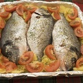 Fish and potatoes in foil