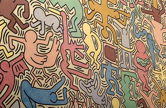 Keith Haring graffiti art, Keith Haring "Tuttomondo" Pisa